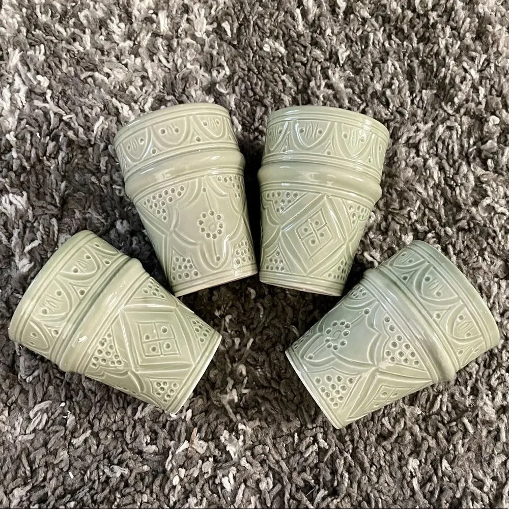 NIB Anthropologie Moroccan Engraved Beldi Cup Set